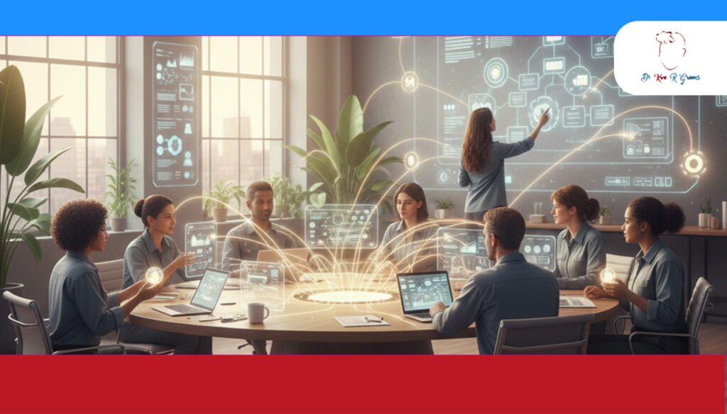 Teamwork in action, supporting a collaborative leadership model.